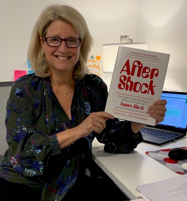futurethinktank's tweet photo. SNEAK PEAK. Marking the 50 Year Anniversary of Alvin Toffler's FUTURE SHOCK, comes AFTER SHOCK. Compilation of thoughts from world's foremost futurists/leaders (including @LisaBodell!) Great read=spark #imagination + #inspire solutions for today's challenges. #future #tech #world https://t.co/A7zCmsF8ni