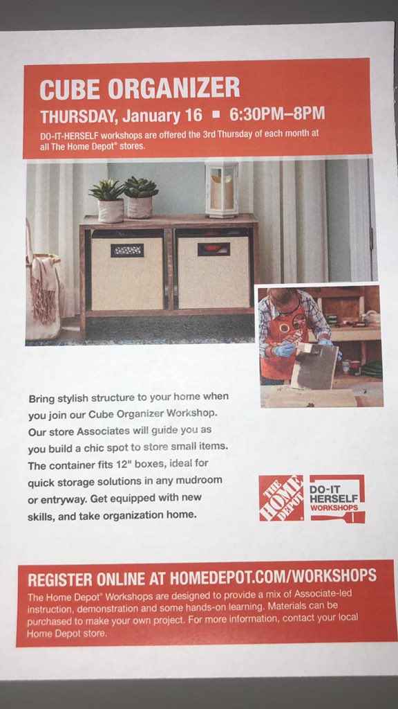 4131Captain's tweet photo. Come out this Thursday and build yourself a cute little cube organizer!  Our expert Sonia will go step by step and show you how it’s done! @6:30-8 https://t.co/Gm5bI6KtKX