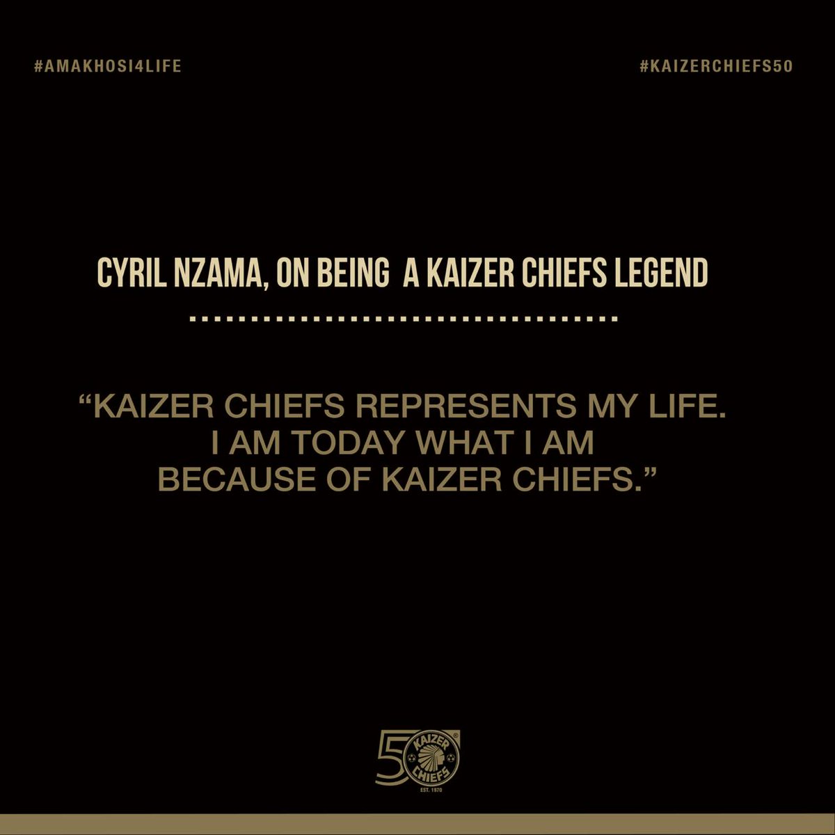 KaizerChiefs's tweet photo. Kaizer Chiefs Legend and former Captain Cryril Nzama talks about what Chiefs means to him. Do you still remember his goal celebration and nickname?  #KaizerChiefs50 #Amakhosi4Life https://t.co/UtFmOf62g8