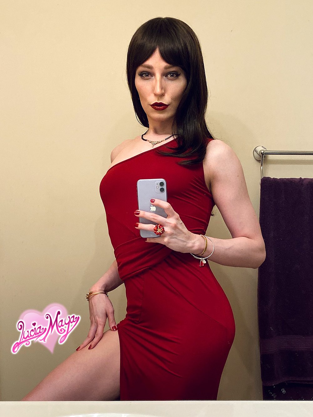 Lucia Maya on X: How do I look in this wine red dress? Do you want to  drink me all up? 🍷💋 t.co0iVI3LeFNJ  X