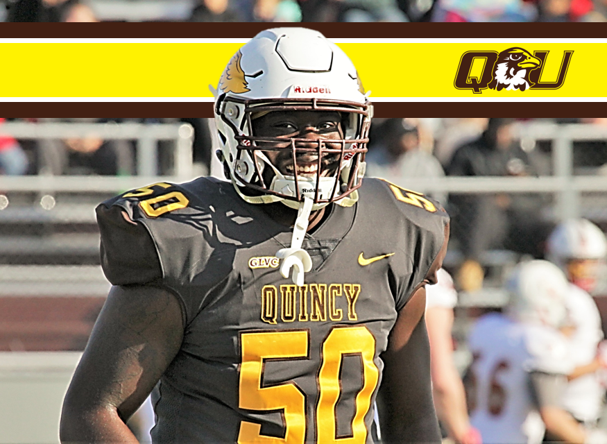 QUHawksFootball's tweet photo. Did you know... Imori Heard is one of 15 members of the 2019 Hawks that are from the Chicagoland? He was also a 2017 state champ! #PEWAV #FFF https://t.co/PMiQlmZiEm