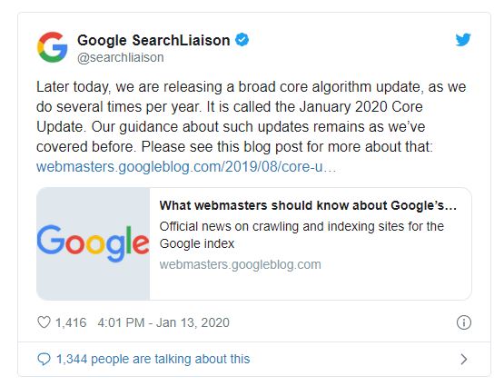 nadeemansary's tweet image. Google confirmed that a broad core algorithm update, simply titled the ‘January 2020 Core Update’ rolled out yesterday.
If your rankings drop, look at what is now ranking ahead of your content.

#GoogleUpdate #January2020CoreUpdate
#Google #seo #seoexpert