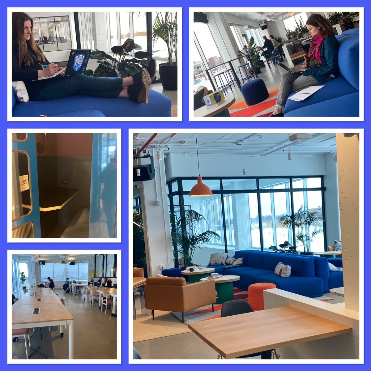 Loving this shared work space our conference is using. Gets me wondering if we are preparing students for a work world that looks and feels like this? #flexiblespaces #D128daring #globalcompetency #creativespaces @MsMercilVH