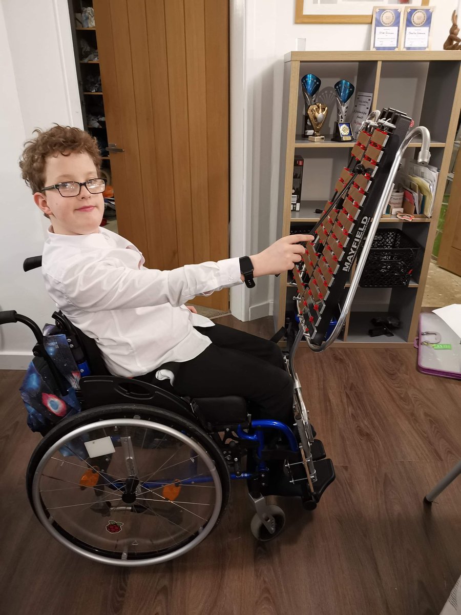 Please RT
Thanks to all who donated as our young bell player is back up and running again! Thanks for the suggestions to and Howard at <a href="/RemapUK/">Remap</a> who sorted it all out. Thanks to Rightcare who sourced the parts too!
As you can see, he is happy to have his bell lyre back in position