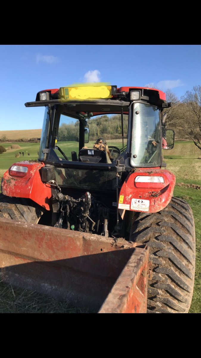 Got to go in the big boys tractor yesterday 🐶🚜