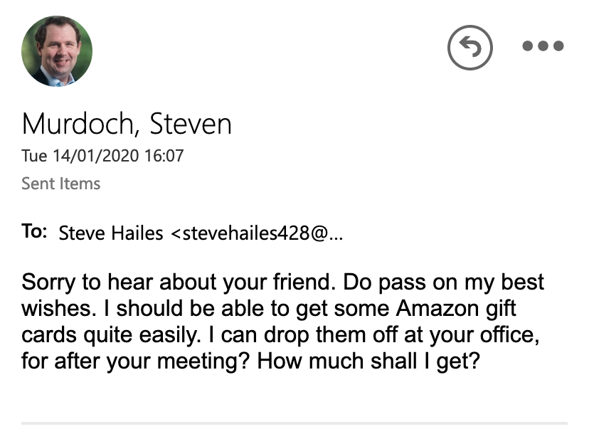 Sorry to hear about your friend. Do pass on my best wishes. I should be able to get some Amazon gift cards quite easily. I can drop them off at your office, for after your meeting? How much shall I get?