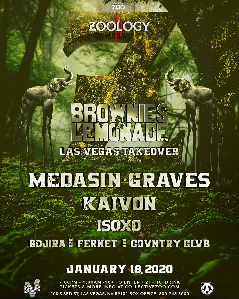 We know you’ve all been anticipating the lineup drop for the B&amp;L show and we have an extra surprise for you, two headliners! 🥳 See you on the dance floor this Saturday, you wild animals! 😎✨🌿🦏🐼

🎟: CollectiveZoo.com