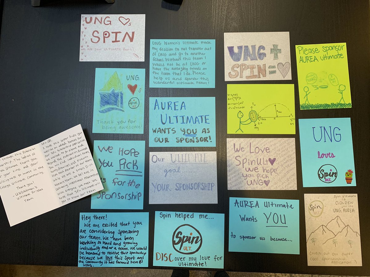 Ever wonder who ended up winning free bucket hats for the best college sponsorship application? It was <a href="/AureaUltimate/">UNG Aurea Ultimate</a>! Along with their application, the team wrote us notes telling us why they wanted to work with us! Y’all sure know how to make a company feel special 💛☺️