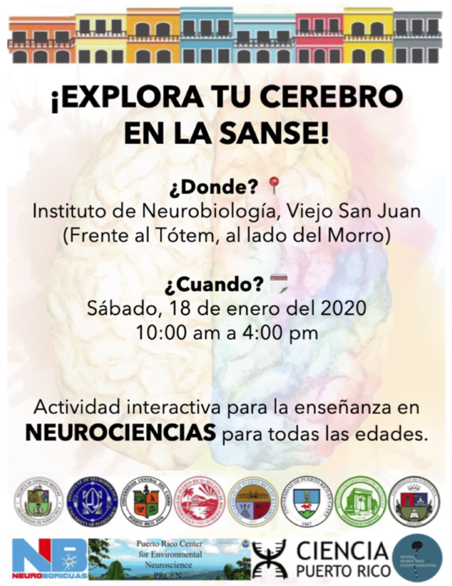 Dr. Amelia Merced (@ameliamerced) on Twitter photo --si no vas ok...
Pero si vas a la #SanSe2020 participa de las actividades que te trae <a href="/NeuroBoricuas/">NeuroBoricuas</a>! 🔬🧠
Llega tempranito con la familia para q explores como funciona el #cerebro con actividades interactivas. Ven a aprender y disfrutar de la #cienciaboricua #STEM
Sábado 10a-4p --si no vas ok...
Pero si vas a la #SanSe2020 participa de las actividades que te trae <a href="/NeuroBoricuas/">NeuroBoricuas</a>! 🔬🧠
Llega tempranito con la familia para q explores como funciona el #cerebro con actividades interactivas. Ven a aprender y disfrutar de la #cienciaboricua #STEM
Sábado 10a-4p