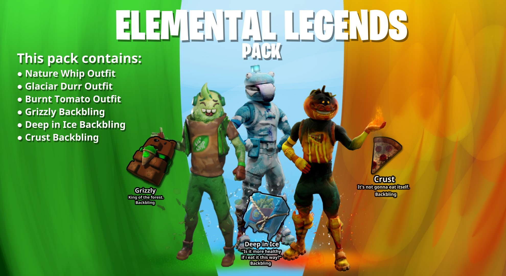 StreakyFly Fortnite Leaks on Twitter: "Elemental Legends Pack Concept! (via u/KinaKingy) #Fortnite https://t.co/OL3xlet1VF" Twitter