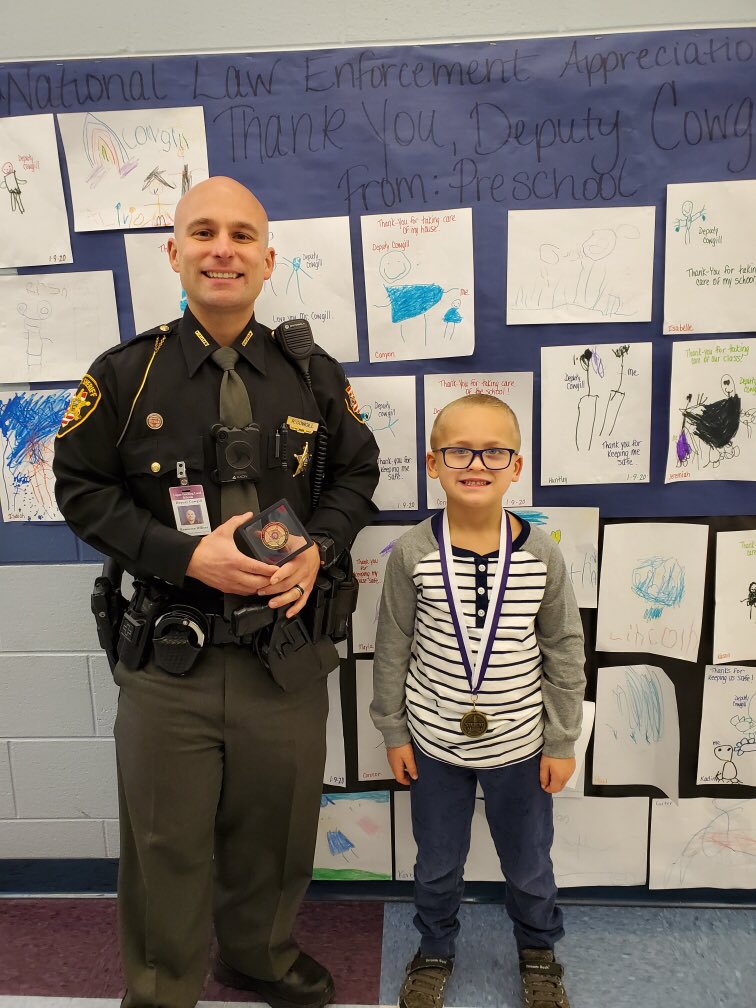 lh_officers's tweet photo. Congratulations to Brooks Angle! He is Chieftain Elementary’s December Deputy of the Month! Also thank you Chieftain’s preschool classes for the awesome display on National Law Enforcement Appreciation Day. #lhsdsro #deputycowgill #SROsmatter #chieftainnation https://t.co/jcann0ua3e