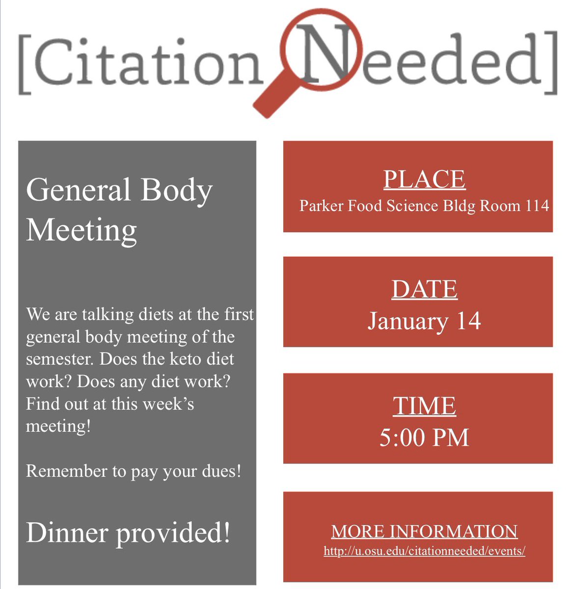 Citation Needed is talking diet at the first general body meeting of the semester. What exactly is the keto diet? How do we talk about diet with our friend doing a juice cleanse? All this and more TONIGHT!
