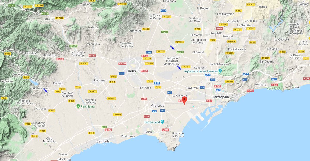 TomasMolinaB's tweet photo. Mapa de la direcció del vent a les 19:30 (cap al mar) i seguirà bufant cap al mar tota la nit.
#324eltemps #Tarragona #laCanonja https://t.co/2MSHqvO3MR