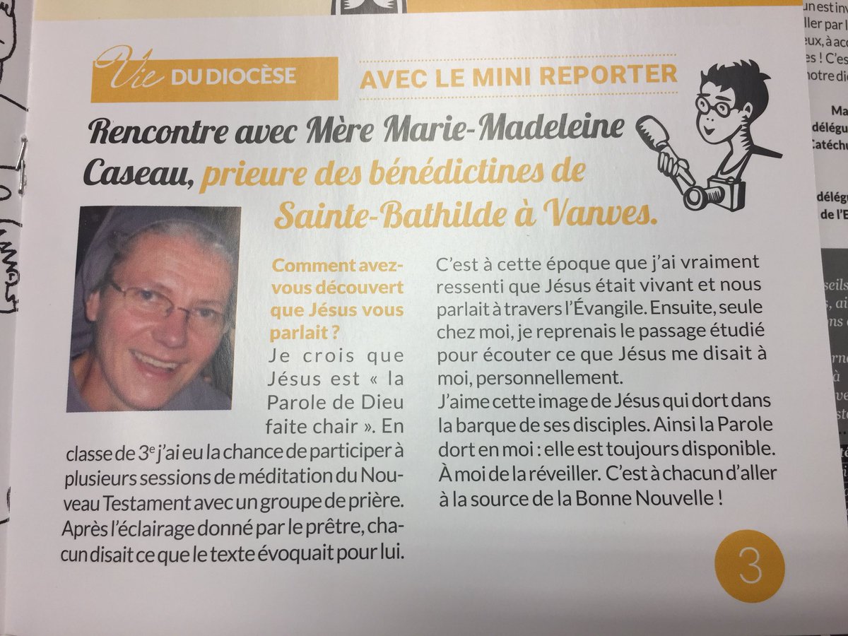 SteGenevieve2N's tweet photo. La Mini-Lettre de @92catholique pour les enfants est allée rencontrée la #prieure des #benedictines de @VilledeVanves
@monasterevanves @mavocation @VieMonastique @ViesConsacrees https://t.co/DnzmJMqrnm