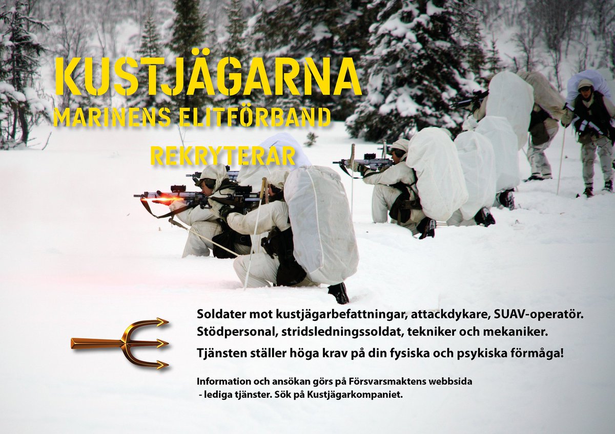 Starta nya året med nya utmaningar sök till Kustjägarna!

Arbetsplats Amfibieregementet Berga, Stockholm.
Sista ansökningsdag 31 januari 2020.

jobb.forsvarsmakten.se/sv/lediga-tjan…