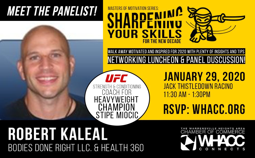 WHACC's tweet photo. Want to get #inspired? Meet the Strength and Conditioning Coach for Ultimate Fighting Championship Heavyweight Stipe Miocic at our next networking luncheon! 

RSVP at https://t.co/Qdn8h9oqN5

#WHACCconnects  #UFC #networking https://t.co/OosXkAy7JL