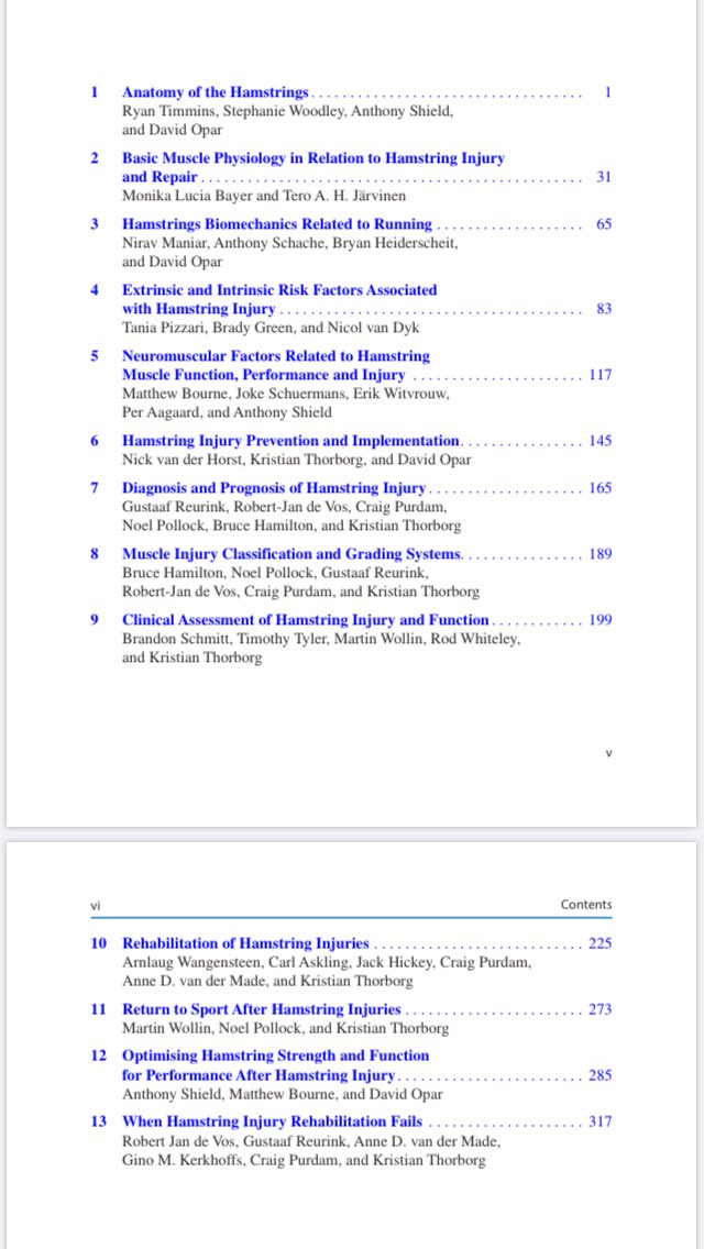 Hamstring book premiere not so far away now. Here is a little sneak peak at the content and authors. Plus Professor Michael Kjær has now also contributed with the foreword. Nothing could make us prouder......the man is a muscle-tendon legend🤩
