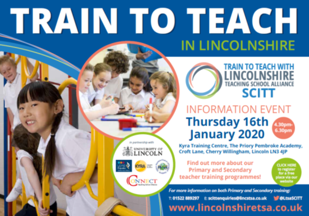 KyraDirect's tweet image. Initial Teacher Training Event. Why not make a difference? Drop into our Teacher Training Open Event to find out more- Thurs 16th Jan 2020, 4.30-6.30pm - @ The Kyra Training Centre, Cherry Willingham
@LtsaSCITT @EBSchoolDirect @LEADEquateTSA @KYRAteaching