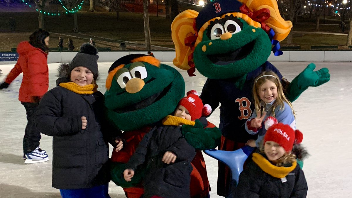 Wally97's tweet photo. ICYMI: @TessieTGM &amp; I had the best time skating with our friends at the Frog Pond last night! Thanks for a great event and sweet giveaway @LLBean! ⛸❄️ #BeanOutsider https://t.co/JutcdUtvt5