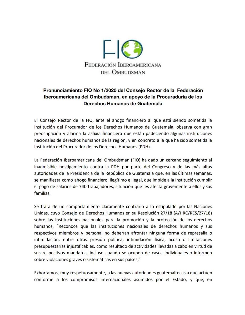 Federación Iberoamericana Del Ombudsman tweet media