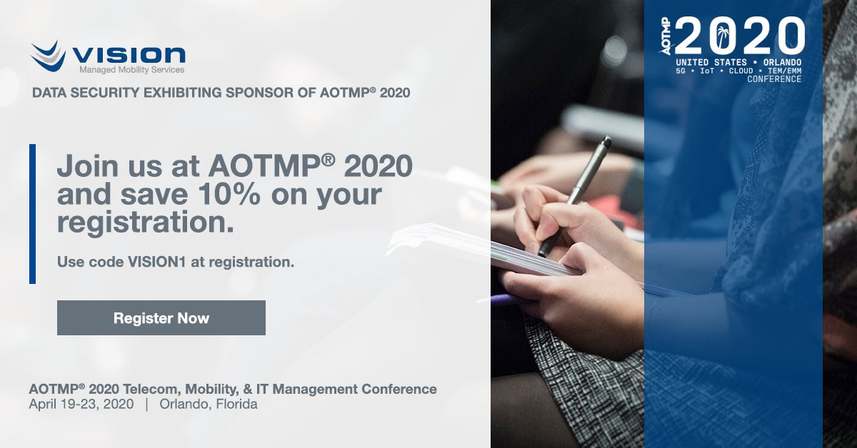 VisionWireless's tweet photo. Are you ready for the future of #technology? Register for #AOTMP2020 using our special discount code VISION1 to save 10% off your event pass &amp; accelerate #digitaltransformation! https://t.co/EMbuVVl0ir https://t.co/xd6z2kEsv1