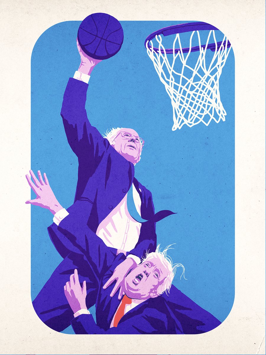 Aled's tweet photo. #Bernie Dunks On Trump 🔥🏀🔥 

#Bernie2020 #BernieBeatsTrump #BernieSanders #NotMeUs #FeelTheBern #NBA #ballislife #BernievsTrump https://t.co/0BBqXaBYl8