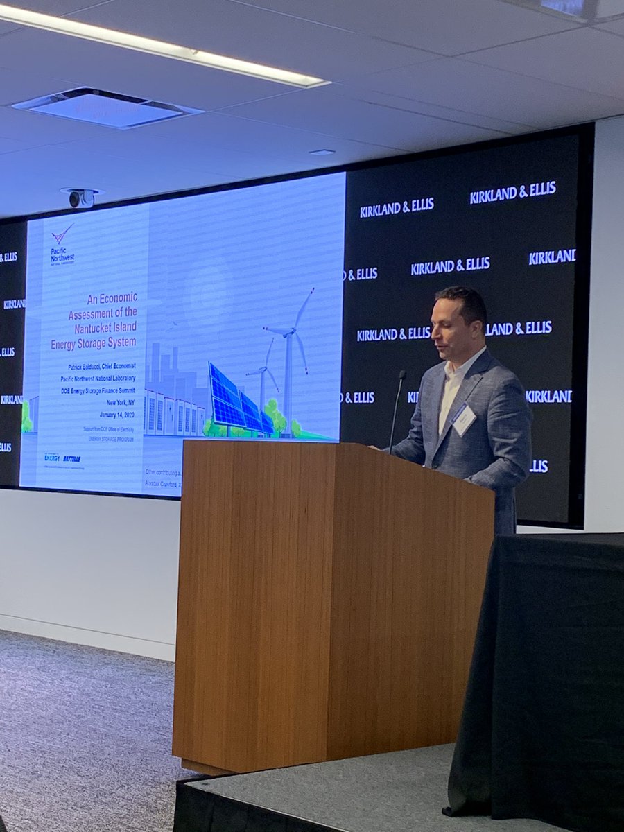 Listening to Patrick Balducci from Pacific Northwest Labs talk about Nantucket project at 2020 DOE Energy Storage Financing Summit <a href="/Kirkland_Ellis/">Kirkland & Ellis</a> <a href="/SandiaLabs/">Sandia National Labs</a> <a href="/NYSERDA/">NYS Energy Research and Development Authority</a> <a href="/PNNLab/">Pacific Northwest National Laboratory</a> <a href="/IslandReadyMA/">IslandReady MA</a>