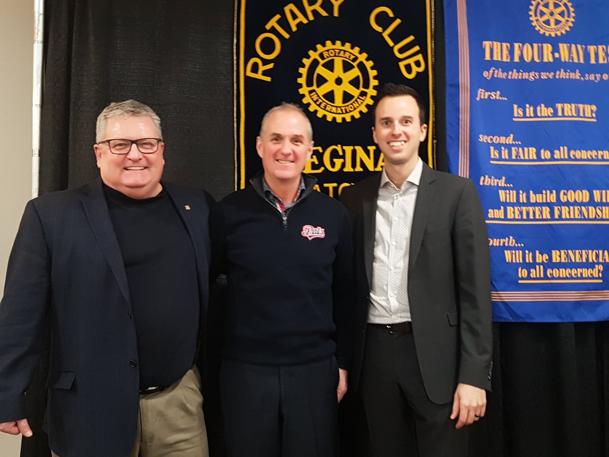 UnitedWayRegina's tweet photo. One of the benefits of @Regina_Rotary is the stellar lineup of speakers each week. Our club heard from @scattell1 @WHLPats. Among the highlights he mentioned our community partnership around United Way's #AttendanceMatters and the importance of education. 
https://t.co/TMVAjpBOeC https://t.co/xFBEHwbrj4