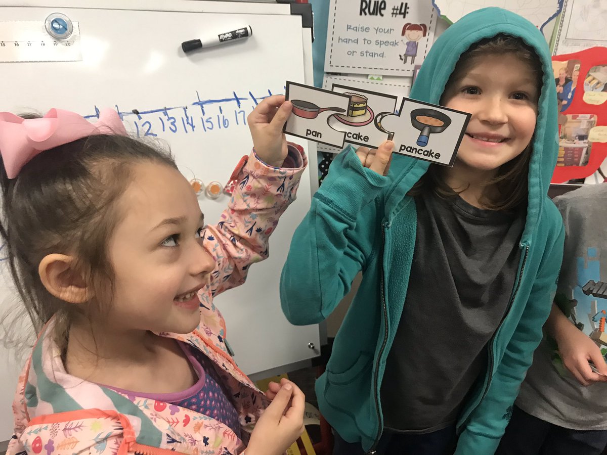 Can you find a word partner to make a compound word? First graders can! #eaglesoar <a href="/HumbleISD_EGE/">Elm Grove Elementary</a>