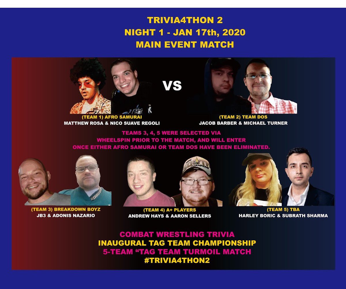 NicoSuaveRegoli's tweet photo. Coming up this Friday in @CombatWrestlin2 to start off #Trivia4THON2... https://t.co/Ho4FnJ9fe8