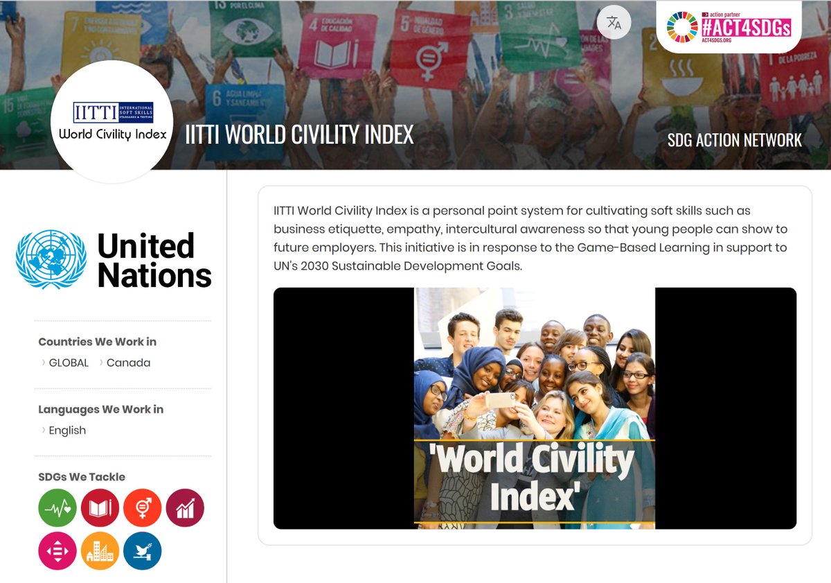 Patrick_Chun_77's tweet photo. I am happy to announce that IITTI World Civility Index is now a part of United Nations Sustainable Development Goals (SDGs). https://t.co/0CnxlJDkff