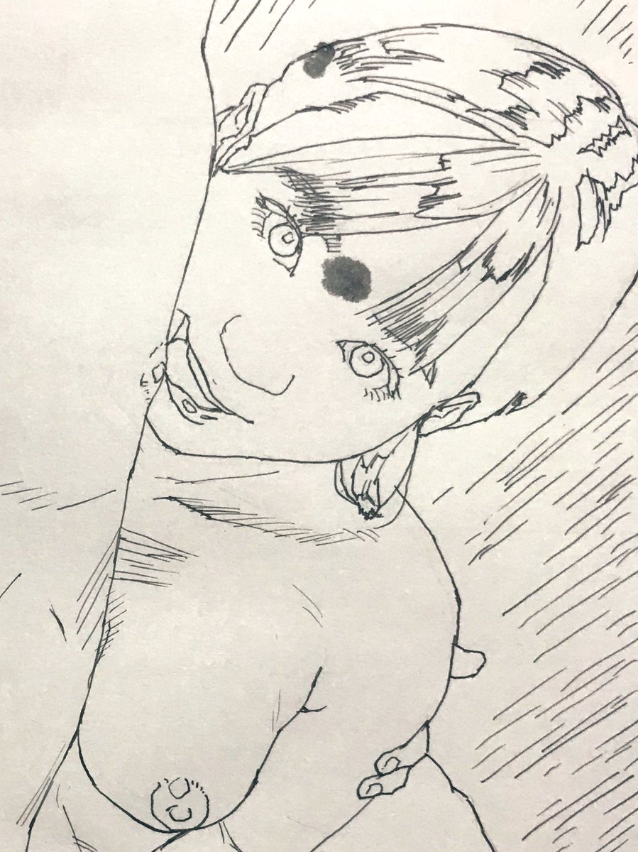 模写練 
インクが眉間にクリーンヒットしました… 