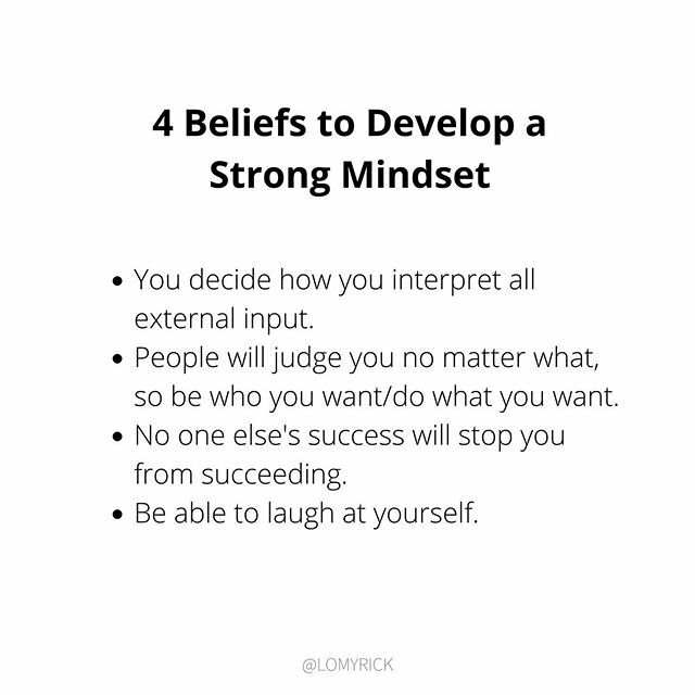 lo_myrick's tweet photo. If you adopt these beliefs, I guarantee you will be unstoppable. And you’ll have fun doing it! 😉🙌 Do you agree? What am I missing? 👇

#strongmindset #mindsetiseverything #beyourbestself https://t.co/iP7nP2rRDw https://t.co/m7zlTqsfHH