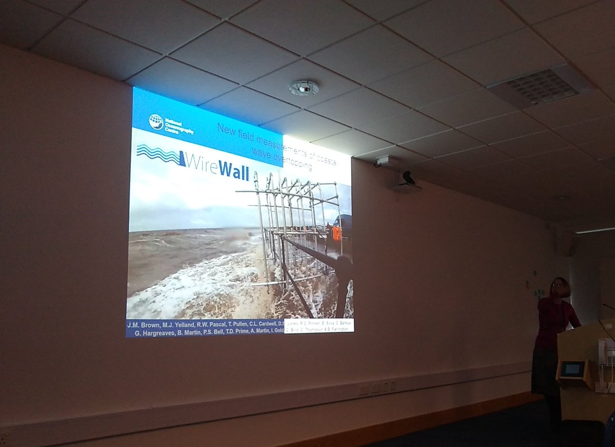 NOCmarinePhys's tweet photo. Jenny Brown @NOCnews on the journey that @Wirewall_NOC has been for the last two years! Measuring #coastal overtopping with a #WireWall and communicating it through poetry and playmobils. ๐๐
#scicomm https://t.co/KSr0YnXdgD