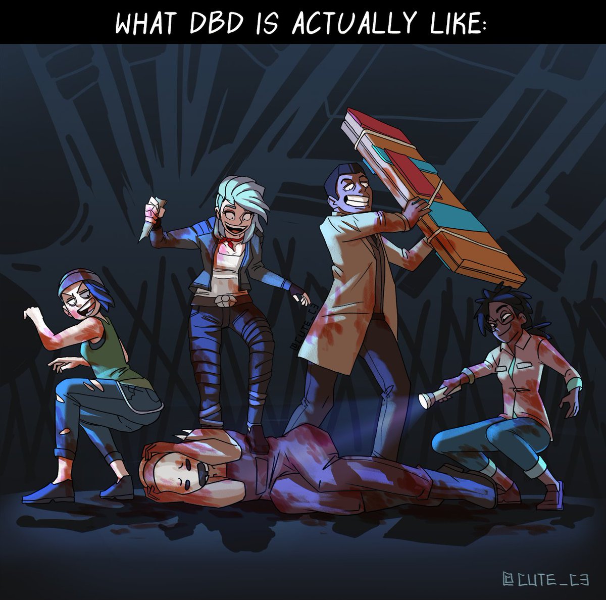 Cute_C3's tweet photo. Expectation VS Reality
Art by @Cute_C3 

#DeadbyDaylight #dbdmemes #dbdtrapper #dwightfairfeild #Evanmacmillan #DBD #DbDMobile #DBDFanart #DBD https://t.co/QqoM9I17Pk