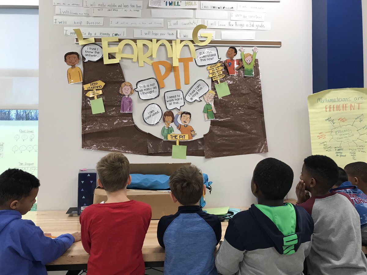 MissMarianMack's tweet photo. What do you believe about learning and how does it influence what YOU do? Loved talking through the learning pit w/ (old & new) 3rd grade scholars before our mid year test! #multiagemoves #newyearsamegrind https://t.co/A0YKjw1Zu9
