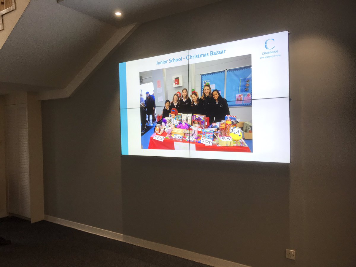 Lovely to see our friends <a href="/ChanningSchool/">Channing School</a> and what impact they’ve created with their new video wall in reception running <a href="/trilbytv/">TrilbyTV</a> - thank you to the <a href="/Bett_show/">Bett Global</a> 2019 and our friends <a href="/toucancomputing/">Toucan Computing</a> for introducing #edtech #switchonyoursignage