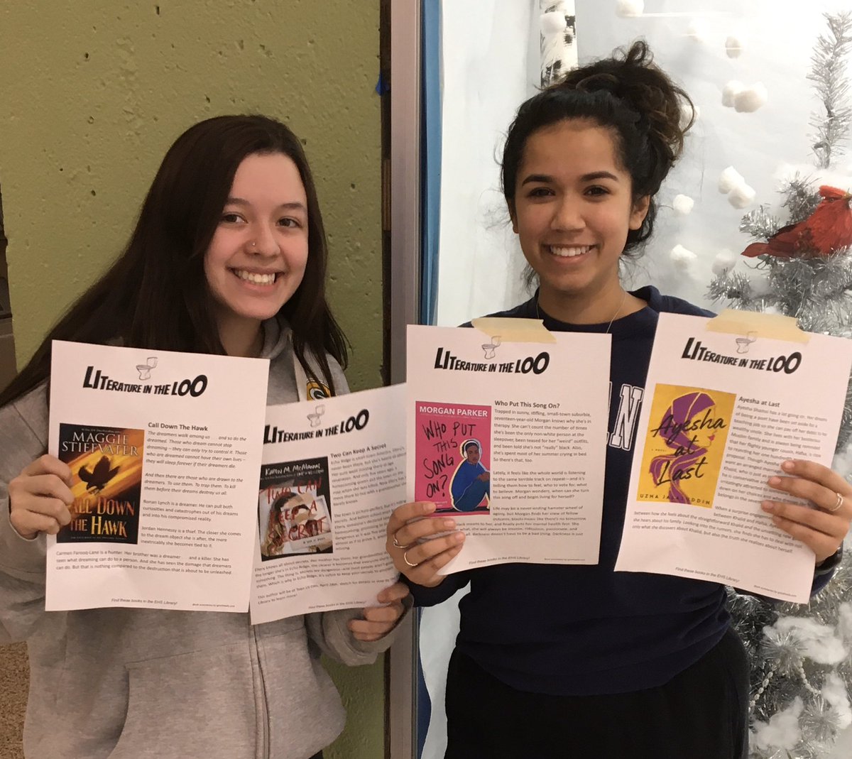 bookbagsara's tweet photo. Where do you get your book recommendations?
Thank you to these @edinahornets TAs for posting the “Literature in the Loo” signs!
#EdinaGrowsReaders
#EPSReads https://t.co/12DRFmUDhA
