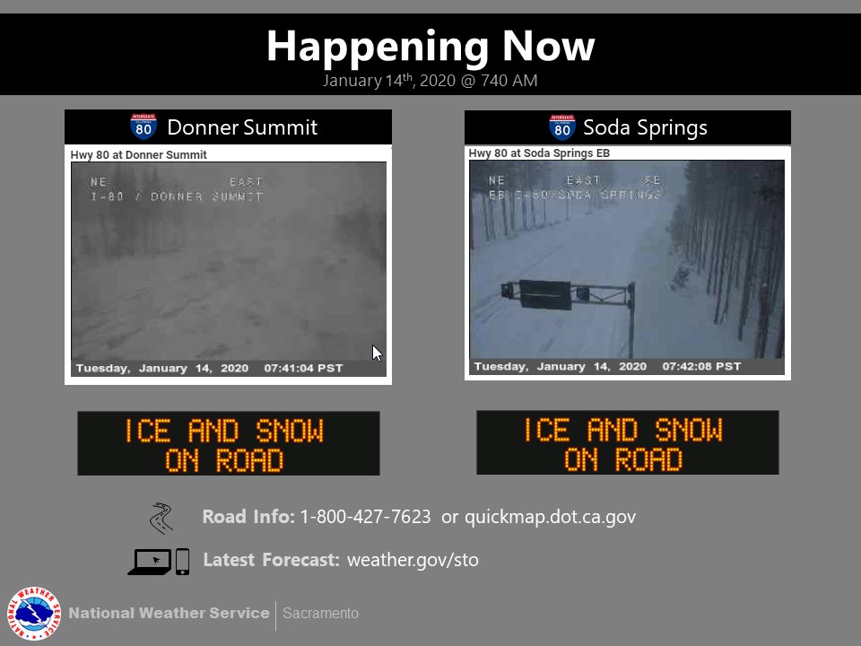 Current road conditions along I-80.