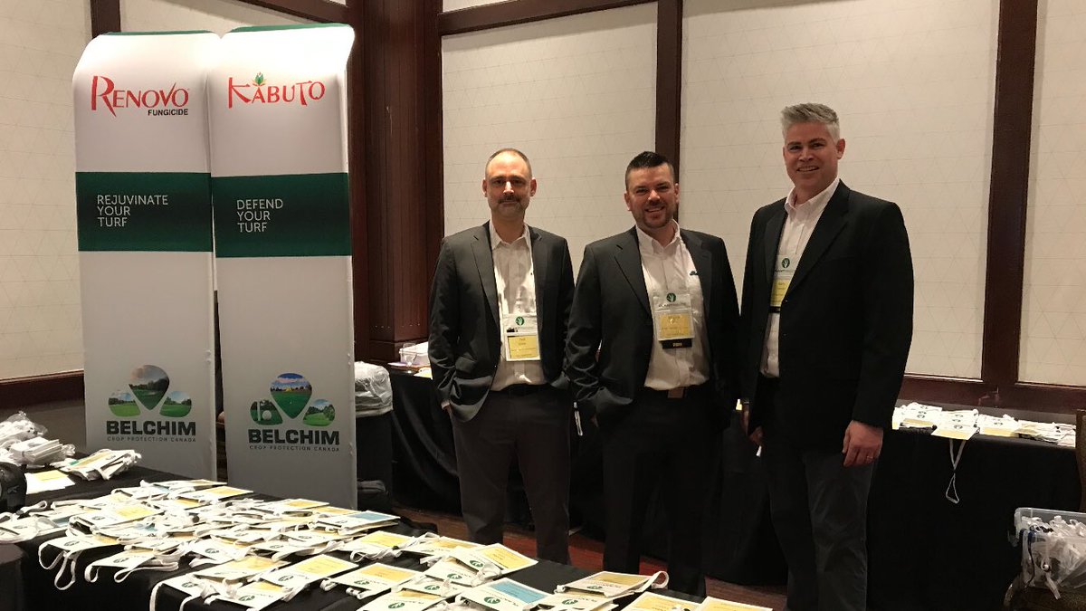 BelchimTurf's tweet photo. The illustrious three are back it! Belchim Turf Protection is happy to continue our sponsorship of the registration desk. #OGSA2020 https://t.co/OGawwdbIac