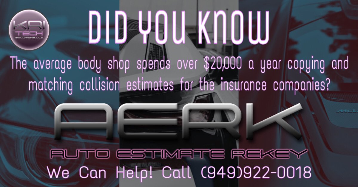 KriTechSoftware's tweet image. Call one of our team today! 949.922.0018 or go to kritech.net

#rekey #estimaterekey #autoestimaterekey #aerk #collisionrepair #collisionestimatingsoftware #collisionestimating #estimating #estimatingsoftware #kritechsolutions #collisionrepair #collisionrepairsoftware
