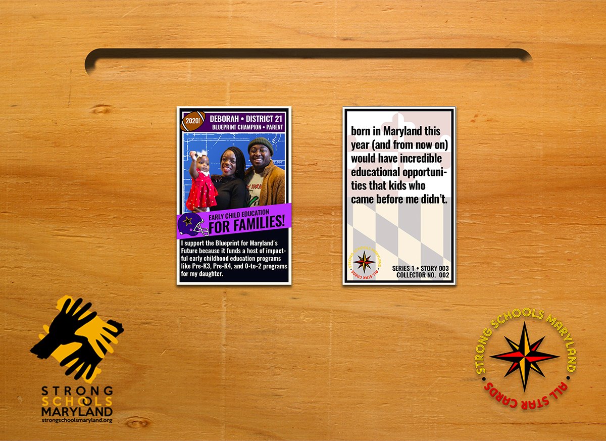StrongSchoolsMD's tweet image. Deborah is today's #BlueprintChampion. She's a parent in Dist. 21, and she's featured on today's Strong Schools All Star Card.

“I support the #blueprint4MD because it funds a host of impactful Early Childhood Education programs for my daughter.” #MDGA2020

Thanks Deborah!