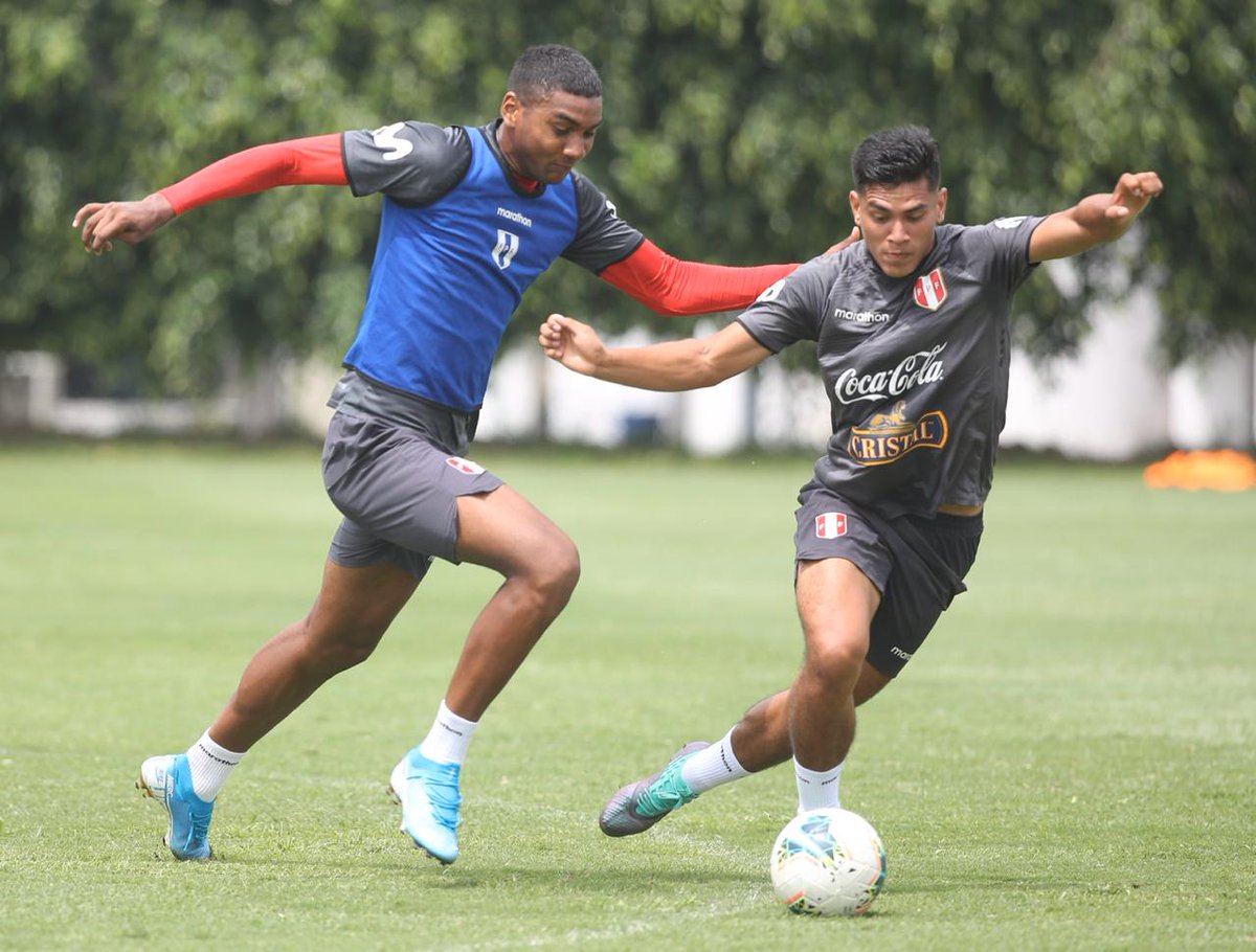 SeleccionPeru's tweet photo. Nuestra @SeleccionPeru Sub 23 🇵🇪 volvió a los entrenamientos en el Complejo Deportivo Videna FPF. La 'blanquirroja' se alista para su debut ante Brasil 🇧🇷 en el Torneo Preolímpico Colombia 2020. 

#PerúSub23 🙌
#ArribaPerú 💪 https://t.co/qEZRTGj5F4