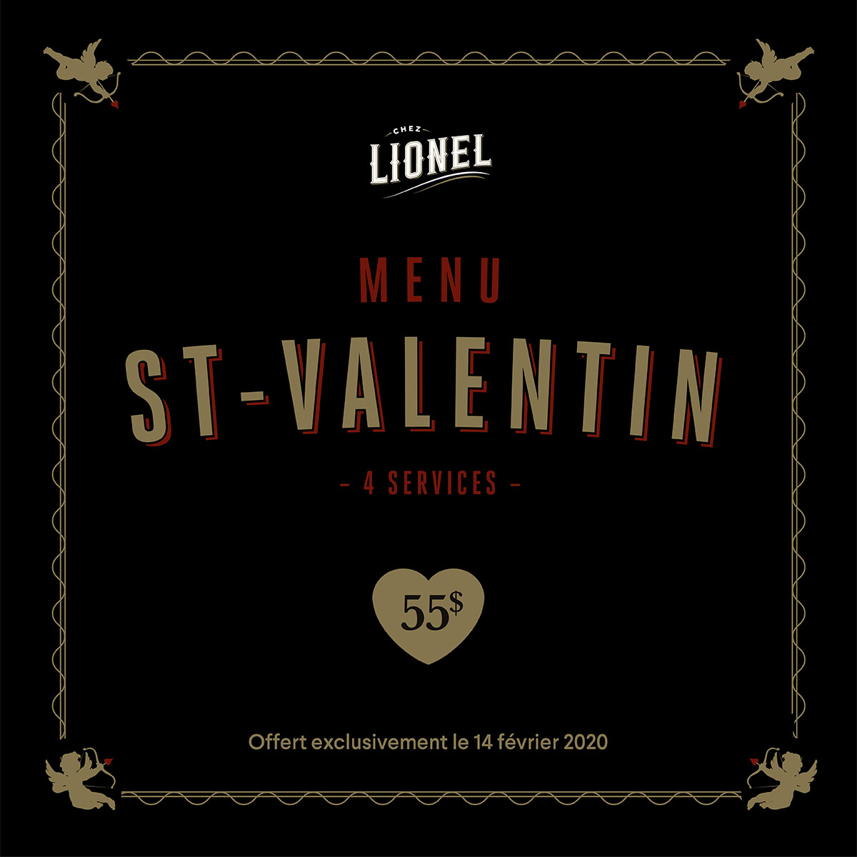 Il est déjà temps de penser à la Saint-Valentin!
❤️❤️❤️
Notre menu du 14 février est disponible: chezlionel.ca/menus/occasion/
4 services pour 55$
Réservez tout de suite au 450 906-3886
