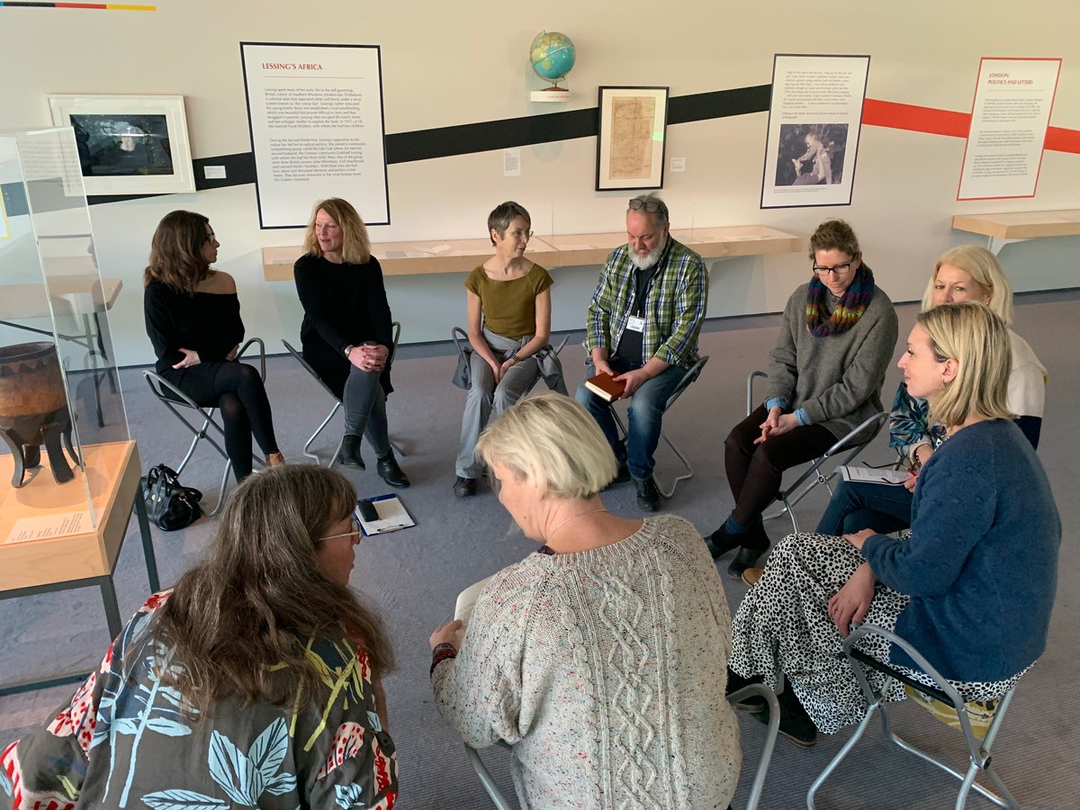 On 10/1 we welcomed local art teachers to the <a href="/dorislessing100/">Doris Lessing</a> exhibition to consider the curatorial process in relation to a writer's life. It stimulated ideas for lesson plans &amp; further links between the archive + schools. Part of an INSET day <a href="/SainsburyCentre/">Sainsbury Centre</a>