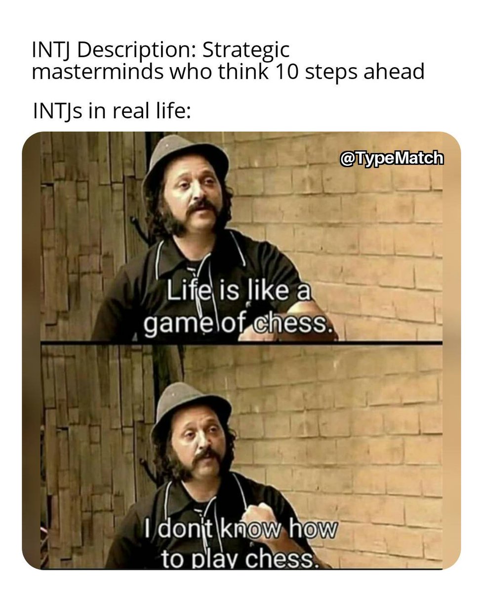 typematch_'s tweet photo. #intj #intjmemes #intjpersonality #intjproblems #intjrelatable #intjs #intuitives #introvertedintuitive #introvertmemes #intjfemale #intjlife #mbti #myersbriggs #16personalities #mbti #mbtimemes #mbtifun #mbtifunny #typematch #typology https://t.co/ThSioMDxkx