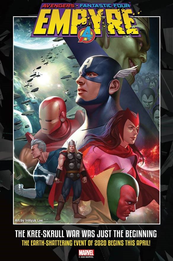 dano_cosmic's tweet photo. #Empyre is shaping up! Promos by #InHyukLee, #MikeDelMundo, and #PhilNoto.
✨
Written by @Al_Ewing and @DanSlott
✨
#Kree #Skrull #MarvelCosmic https://t.co/N6a0hSpx3D