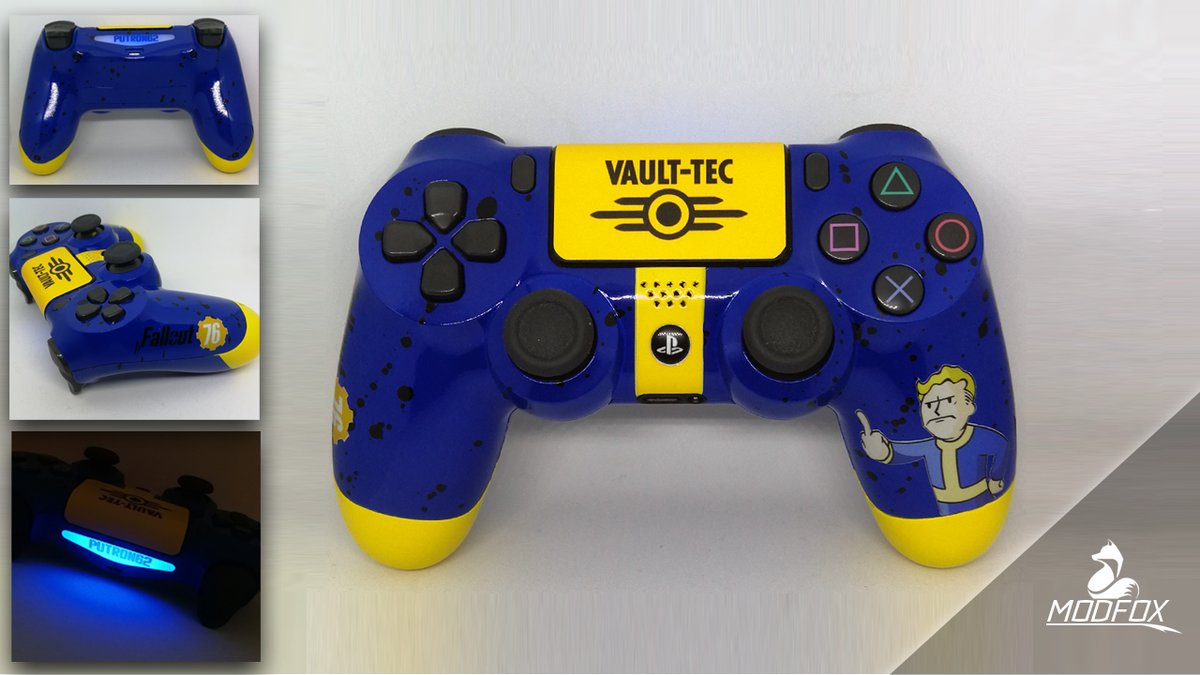 ModFoxShop's tweet photo. War, war never Changes
Fallout 76 Stil, used look und frecher Falloutboy.
#modding #ps4 #ps4controller #controllermodding #custom #gaming #gamer #cover #diy #playstation #zocken #design #zocker #progamer #nukacola #scufmod #scufumbau #fallout4 #fallout76 #bethesda #newyear #boy https://t.co/ctobJ0vnVz