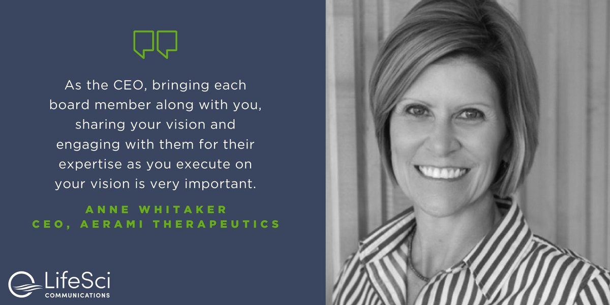 LifeSciComms's tweet photo. The board member and #biotech executive partnership is vital when advancing treatment pipelines. Anne Whitaker, @AeramiTx CEO, shared insight on how to maintain a successful partnership at our #LifeSciPanel during #JPM20. https://t.co/X2BsB2BAkm