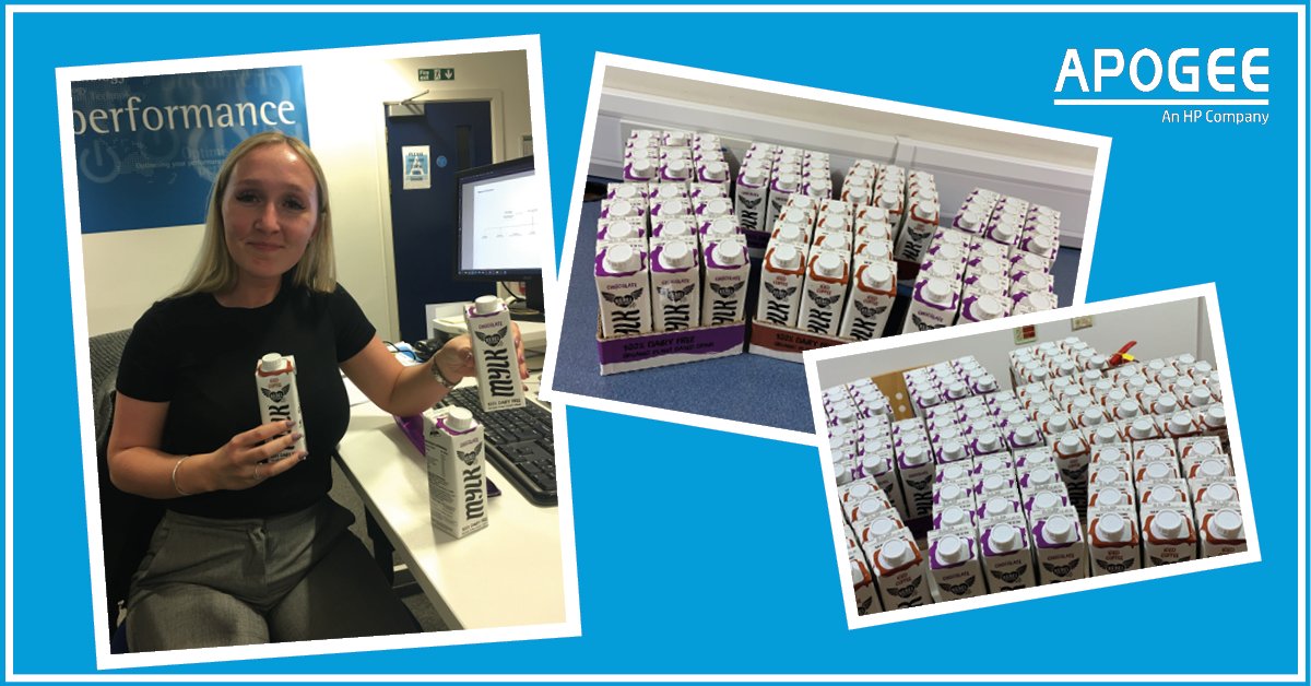 ApogeeCorp's tweet photo. Big thanks to gemsatwork We've all enjoyed an Iced Coffee and Chocolate mylk this afternoon from Nurture Brands  Rebel Kitchen #mylk #teamapogee https://t.co/7RWlGuGY2y